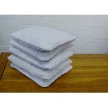 A set of five cushions with pale blue, white and red cotton covers (5)