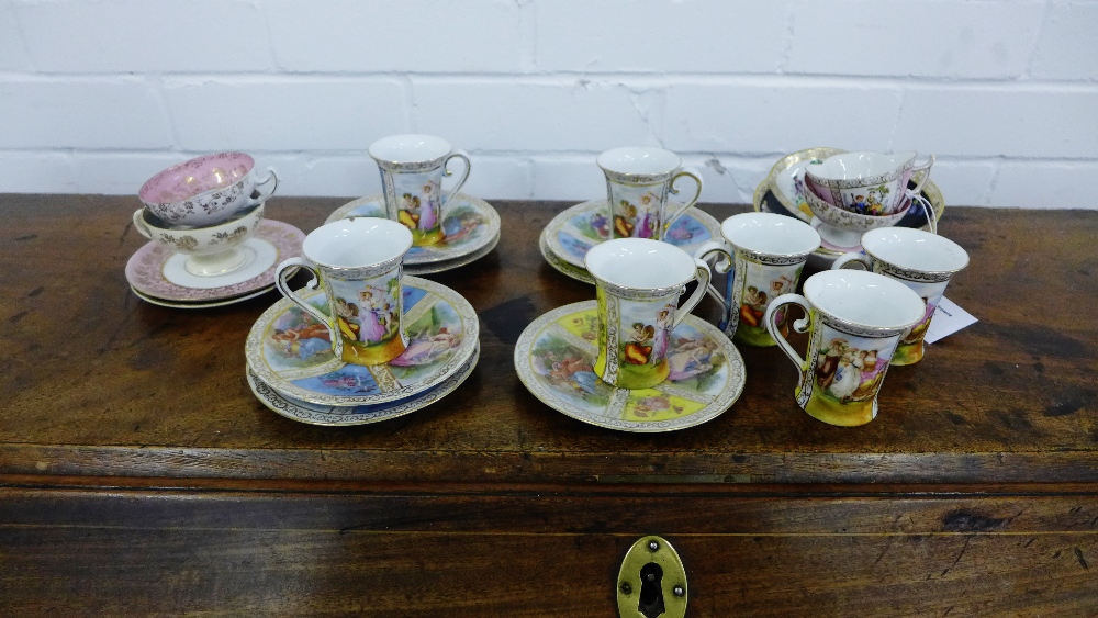 A quantity of continental porcelain cups and saucers in the Helena Wolfsohn manner, (22)