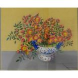 Reverend William D.D. Dickie Still Life Pastel of Flowers Signed and dated 1934, bottom right, in