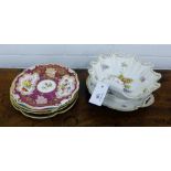 A mixed lot to include a Dresden porcelain scalloped bowl and plate, together with miscellaneous
