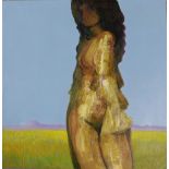 John Picking "Body and Sky" Oil-on-canvas, signed verso and dated 1996, on a stretcher, 61 x 61cm