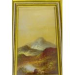 Highland Scene with Cattle Oil-on-Canvas, in a gilt wood frame, 25 x 45cm