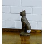 A hardstone figure of a seated cat, 23cm high