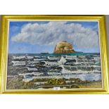 K.N. Melrose "Stormy, East Bay, North Berwick" Oil-on-board, signed with initials and dated '96,