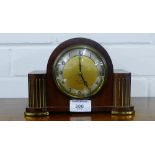 A Stewart 8 day mahogany cased mantle clock, 20 x 14cm