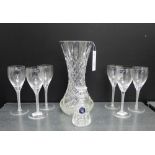 A collection of Stuart crystal to include a set of six spiral stemmed wine glasses, a flared rim