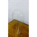 A glass clock dome, 48cm high x 30cm