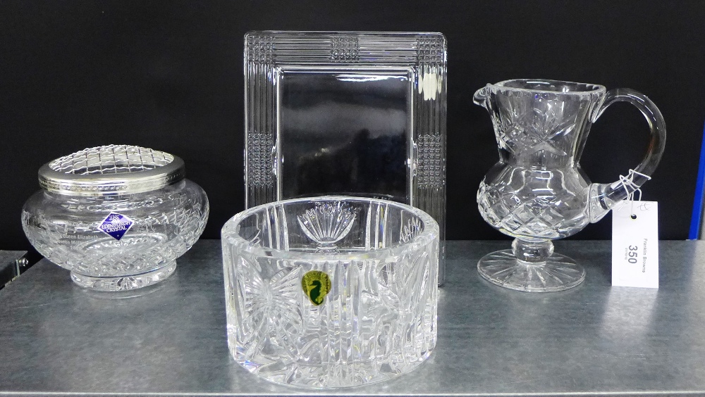 A Waterford Crystal 'Toast to The Year 2000' bowl, Edinburgh Crystal rose bowl, a cut crystal jug