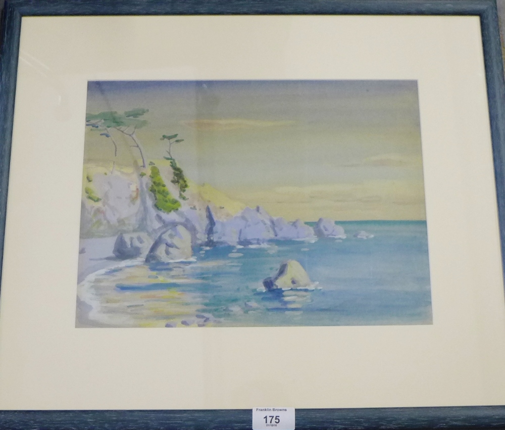 Unknown artist Shore Scene Watercolour, in a glazed frame, 33 x 26cm