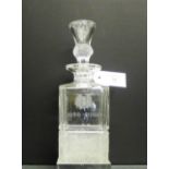 An Edinburgh Crystal Thistle patterned square cut spirit decanter and stopper, 37cm high