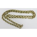 A 9ct gold fancy link long chain necklace
