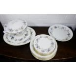 Royal Worcester June Garland patterned dinner service, comprising eight dinner plates, nine side
