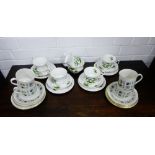 A Royal Albert Trillium patterned teaset, together with a Royal Doulton Tapestry pattern teaset, (