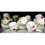 A collection of various china teasets to include Old Foley, Royal Albert Orient pattern and Royal