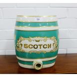 A Victorian ceramic spirits barrel marked 'Scotch Sanders & Sons 228 High Holburn, London WC',