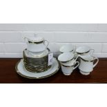 A Noritake Ellington patterned teaset, comprising six cups, six saucers, six side plates, cream jug,