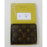 Louis Vuitton brown leather wallet with original box and dust bag, 11 x 10cm