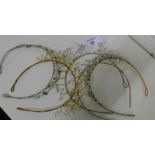 A group of five contemporary pearl and crystal set tiaras (5)