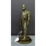 A bronze figure, 'The outgoing comrades of Feldwebel Sagemann, leaving from