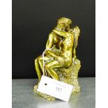 A bronze figure of 'The Lovers', 18cm high