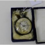 A Victorian London silver cased pocket watch, with foliate engraved dial and Roman numerals