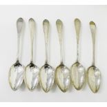A set of six George III Scottish Provincial Celtic point silver table spoons, bearing makers marks