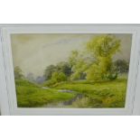 James Herron 'On Gogarburn' Watercolour, signed bottom right, in a glazed gilt wood frame, 34 x