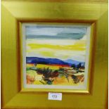 S.M. Barr (b.1965) Study for Yellow Moor Oil-on-Card, signed bottom left with a Flying Colours