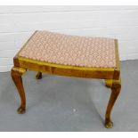 A mahogany framed dressing stool with upholstered top, 45 x 64cm