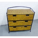A contemporary wicker chest of drawers, retailed by Marks & Spencers 82 x 76cm
