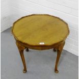 A mahogany occasional table, with pie crust top, 48 x 60cm