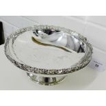 A George V silver pedestal bowl with geometric pierced rim, makers mark for Blackmore and Fletcher