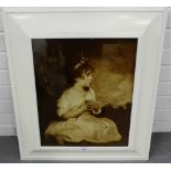 A framed print in a white painted frame, 58 x 65cm