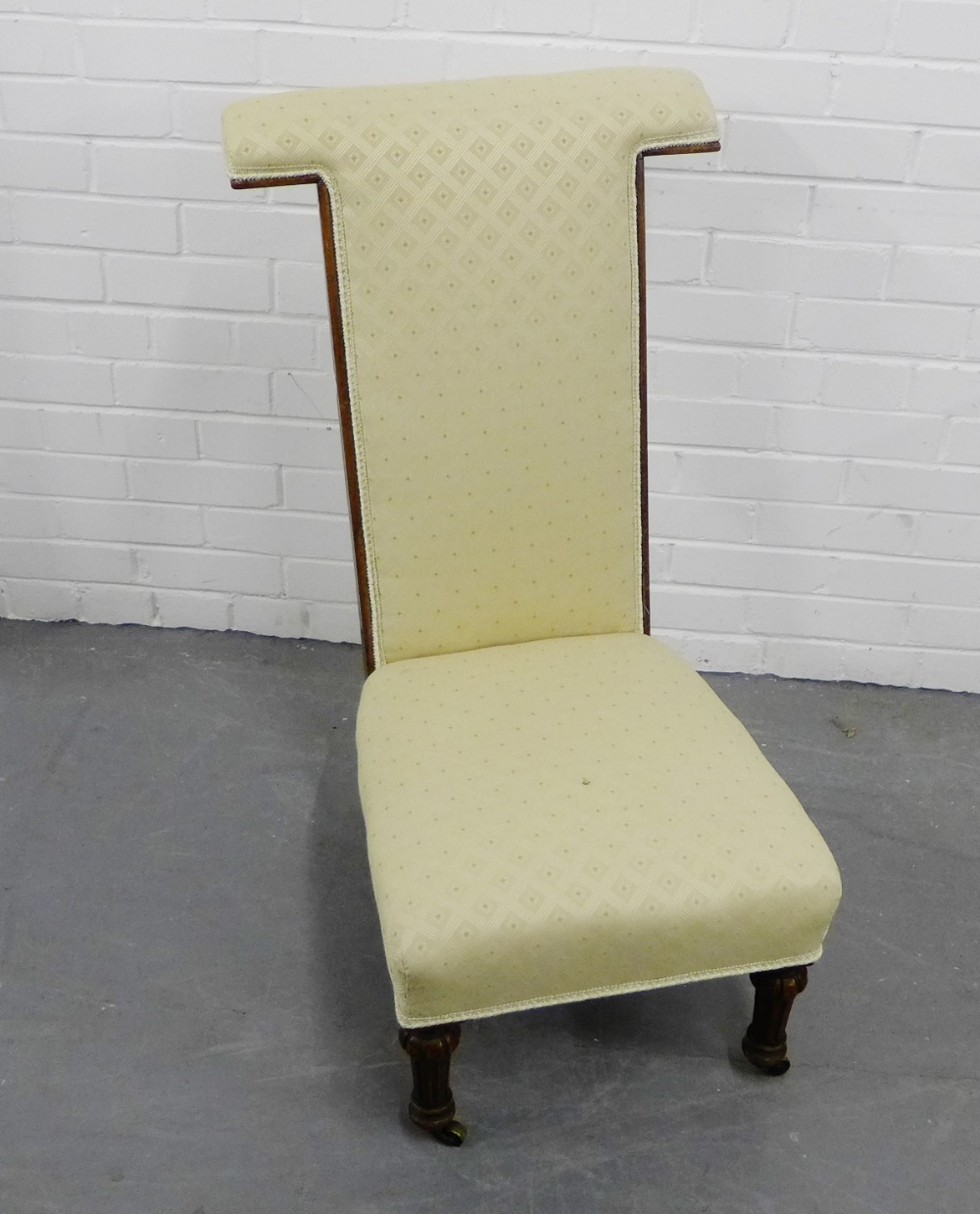 An upholstered prie du chair, 92 x 45cm