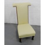 An upholstered prie du chair, 92 x 45cm