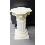 A corinthian column white hardstone pedestal