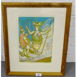 T.A. Cockburn 'Wangerian Duet' Lithographic print, signed in pencil, in a glazed frame, 23 x 33cm