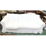 Ikea Ektorp three seater sofa in Stenasa White, removable covers and cushions, 218 x 88 x 88cm