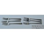 Six Chinese Tuck Chang cake forks, planished handles, stamped makers mark and two character mark,