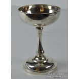 A Chinese 90 standard silver goblet, engraved with a dragon to bowl, presentation inscription