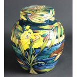 Sian Leeper for Moorcroft Pottery, a ginger jar and cover in River Otter pattern, numbered 39/150,