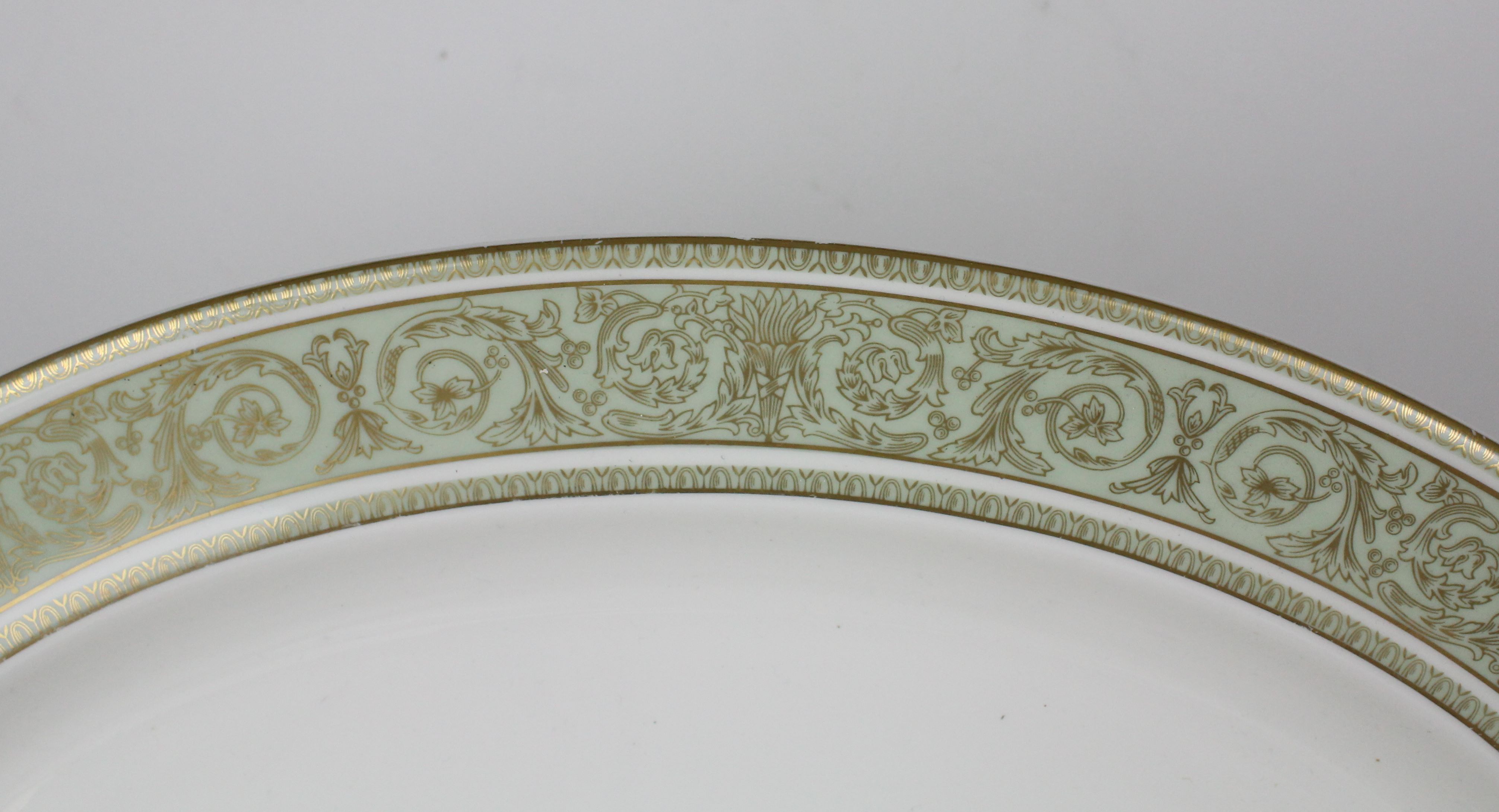 A Royal Doulton English Renaissance pattern dinner service, pale green ground, comprises eigh dinner - Image 3 of 6