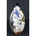 Moorcroft Pottery - a trial Scrooge pattern vase from the Charles Dickens series. Painted trial