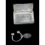 A silver pill box, Birmingham 1960; and a Tiffany & Co, New York silver key ring (2)