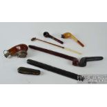 Smoking Interest - A collection of pipes including case Desbois & Weber; Au Pacha example with amber