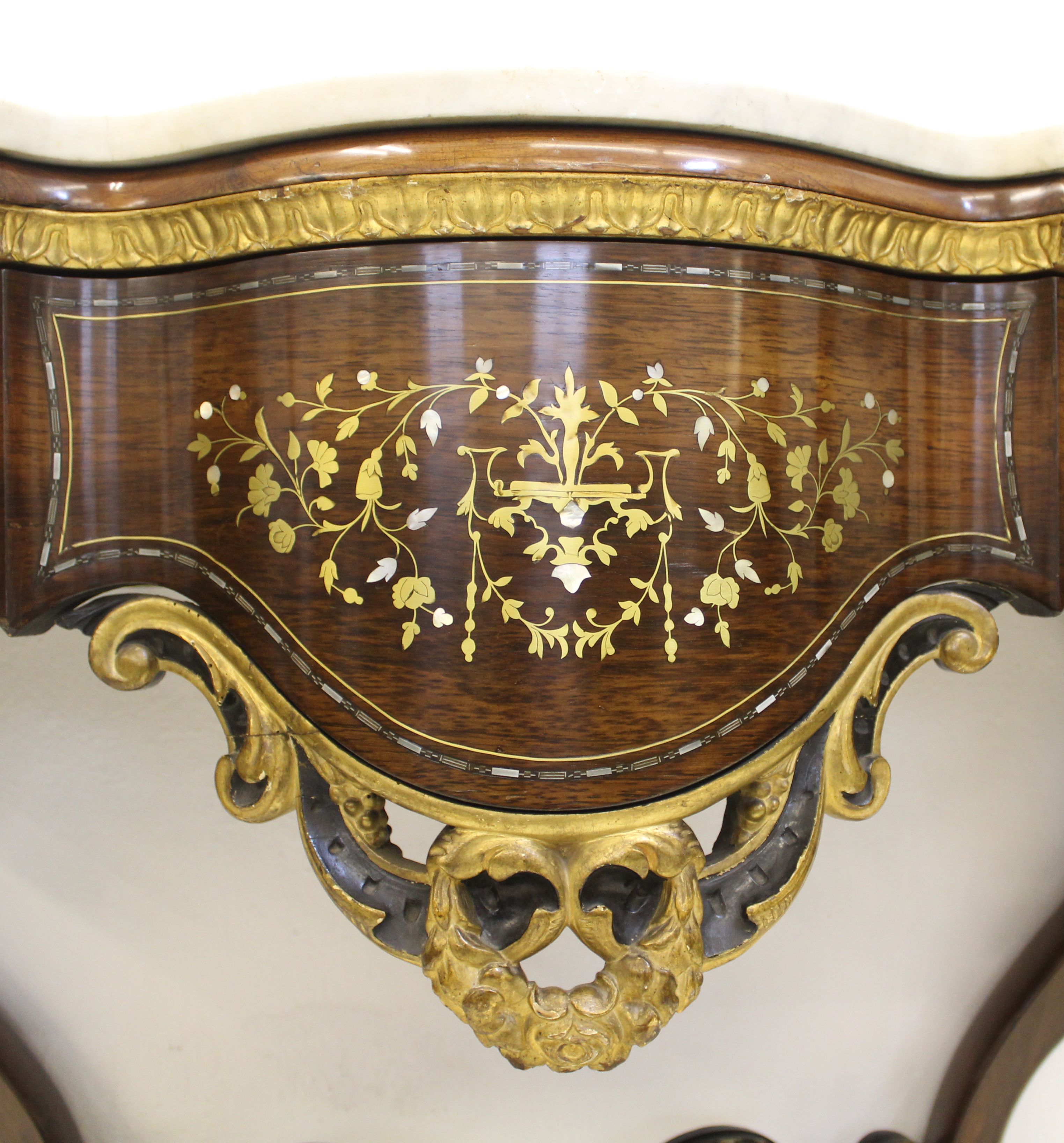 A fine and impressive large 19thC North European commode en console and mirror, c1820, possibly - Image 5 of 12