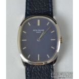 Patek Philippe - A gentleman's 18ct white gold Elipse wrist watch, the deep blue Lapis type dial