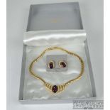 Christian Dior Bijoux Costume jewellery, A gilt metal and Amethyst glass necklace and matching