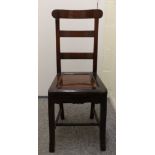 A Chinese hardwood chair, probably late 19thC, with plain seat, stretcher and cresting rail