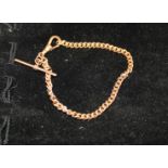 A 9ct rose gold Albert watch chain bracelet, 11grs